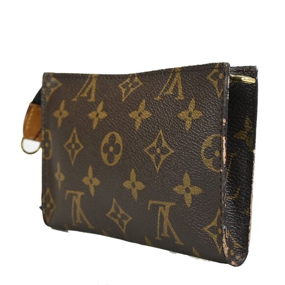 LOUIS VUITTON LV Logo Bucket PM Pouch Bag Monogram Leather Brown Gold - Picture 4 of 15